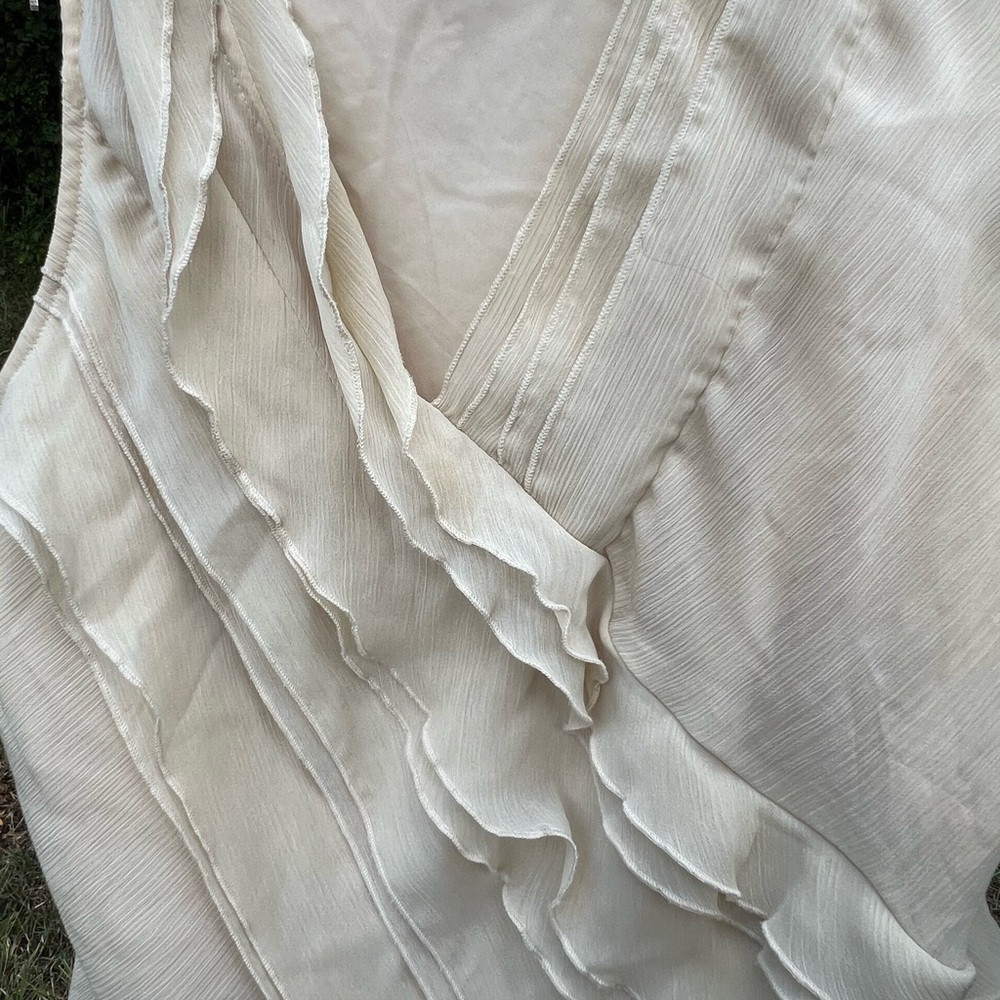 Milano Cream Ruffled Mini Dress - Picture 2 of 4